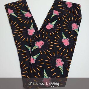 LuLaRoe OS Leggings One Size Ice Cream Cones NEW